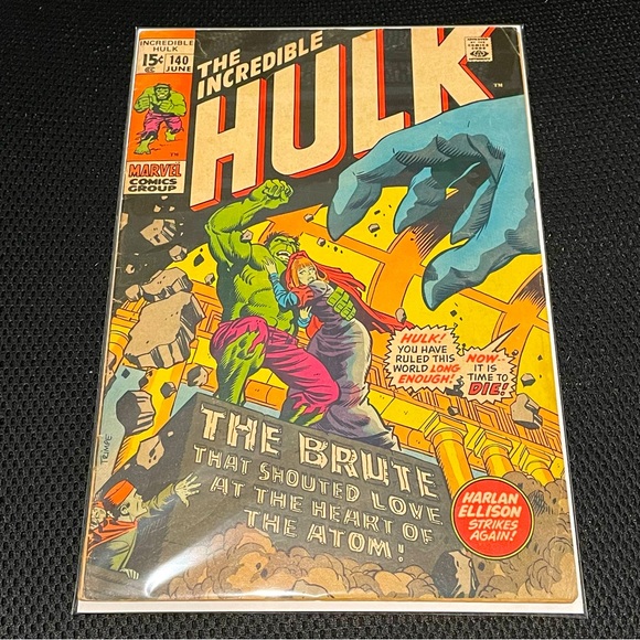 VINTAGE 1971 MARVEL THE INCREDIBLE HULK 1st App Jarella Bronze Age Comic #140 - Picture 1 of 9